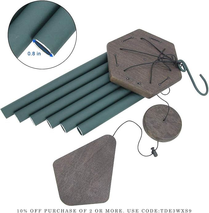 Large Wind Chimes for Outside, 30" Aluminium Wind Chime with Wind Catcher, Outdoor Garden Patio Decoration Windchimes, Classic Zen Gift for Men and Women Green-Ruum Studio Home