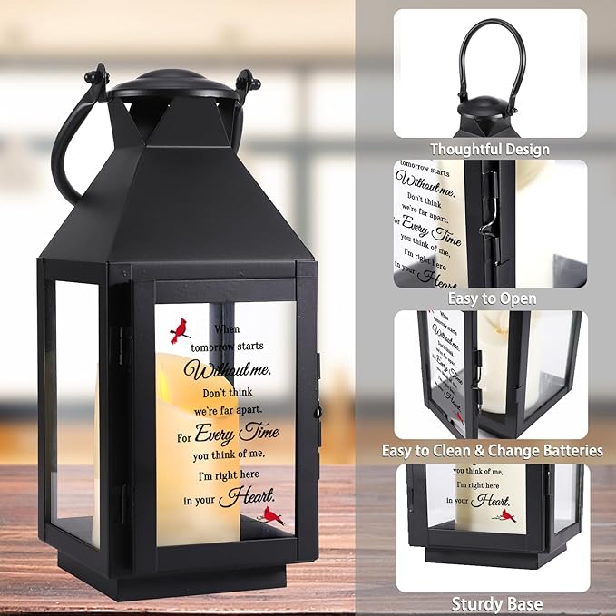 Memorial Lantern, Sympathy Gifts for Loss of Mom/Dad/Loved One, Bereavement Gifts, in Memory of Loved One Lantern,Celebration of Life, Memorial Gifts, Funeral Lantern,When Tomorrow Starts Without me-Ruum Studio Home