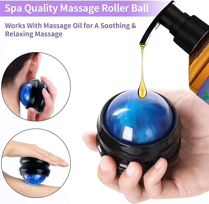 3 Pack Massage Oil for Massage Therapy,Sore Muscle Arnica Oil & Relaxing Lavender Oil & Ginger Oil Lymphatic Drainage & Massage Ball,Lymphatic Drainage Massager Body Oil,Massage Kit Gifts for Women-Ruum Studio Home