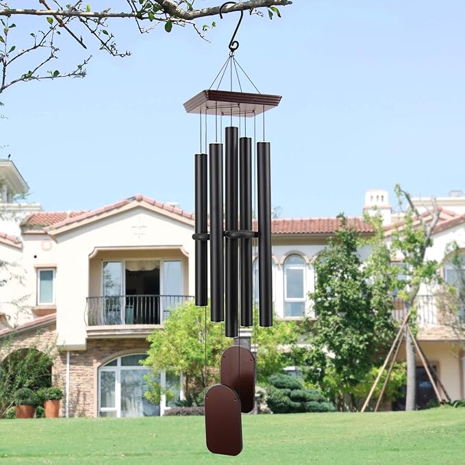 ASTARIN Large Wind Chimes Outdoor 48 Inch Sympathy Wind Chime with 5 Heavy Aluminum Tubes Tuned Soothing Melody, Memorial Wind Chimes for Outside Decoration (Patio, Garden, Yard)-Ruum Studio Home