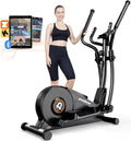 pooboo Elliptical Machine, Elliptical Exercise Machine with 16-Level Resistance&Hyper-Quiet Magnetic Driving System, Elliptical Machine for Home with LCD Monitor&15.5IN Stride, 350LBS Weight Capacity-Ruum Studio Home