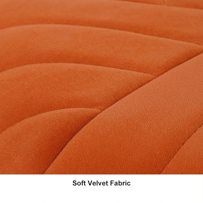 homary 18.5" Hexagonal Pouf Ottoman Upholstered, Velvet Footrest Rest Stools Modern Sofa Footrest Entryway Shoe Changing Stool, Low Coffee Table Footstool for Living Room/Bedroom/Entrway-Orange-Ruum Studio Home