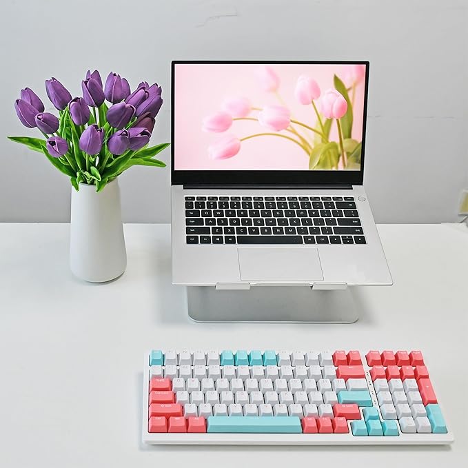 Mandy's Artificial Tulips 20 Stems Purple PU Faux Flowers for Wedding Home Decor 13.5 Inch-Ruum Studio Home