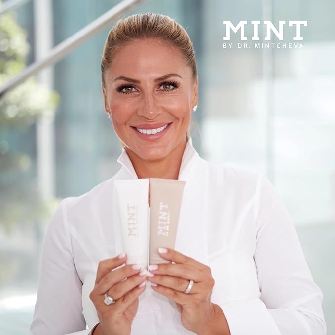Mint Day & Night Toothpaste Set (2X 85ml) – with & Without Fluoride – MPT1 Ultra Polish Technology with Perlite – Natural Whitening, Gentle Low Abrasion, Vegan, Microplastic-Free, Mor-Ruum Studio Home