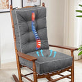 YZ HOME Rocking Chair Cushion, Set of Thicken Seat & Back Chair Cushions with Memory Foam, Non-Slip Chair Pad with Ties for for Indoor&Outdoor Rocker, Light Grey, 22x17x5/17x17x5-Ruum Studio Home