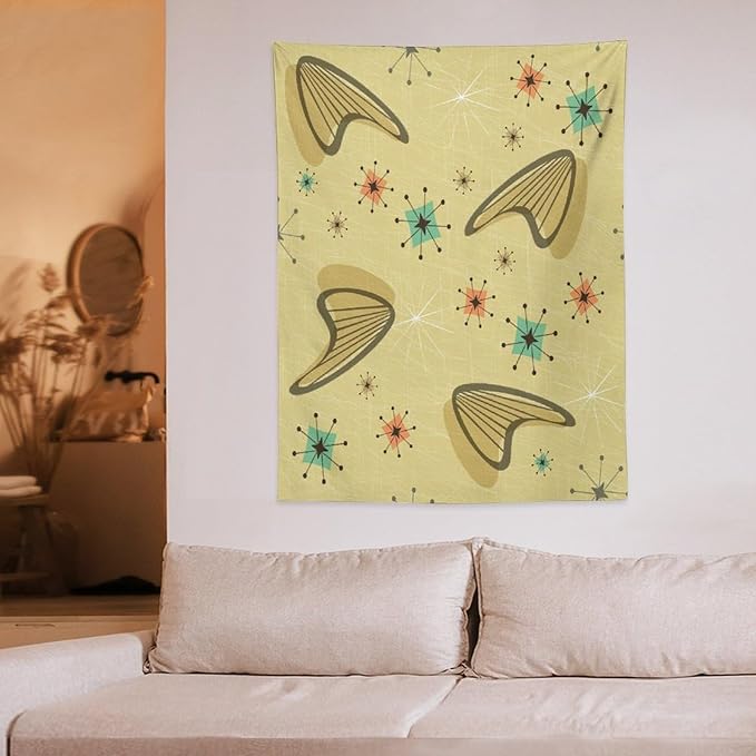 ICMOLYYENLO Boho Medieval Cat Tapestry, Abstract Atomic Starburst Geometric Aesthetic Art Wall Hanging For Bedroom Living Room Dormitory 40x60 Inches-Ruum Studio Home