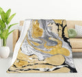 HGOD DESIGNS Gold Golden and Silver Marble Ink Abstract Painting Flannel Fleece Bed Blanket Throw Blanket Lightweight Cozy Plush Blanket for Bedroom Living Rooms Sofa Couch 50"x60"-Ruum Studio Home