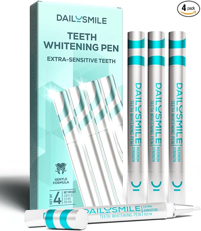 Teeth Whitening Pen, Gentle Teeth Whitening Gel for Sensitive Teeth, Tooth Whitener Kit, Effective Whitening Gel for Tooth Stains, Natural Instant Smile Whitening, Bright White Teeth-04 PK-Ruum Studio Home
