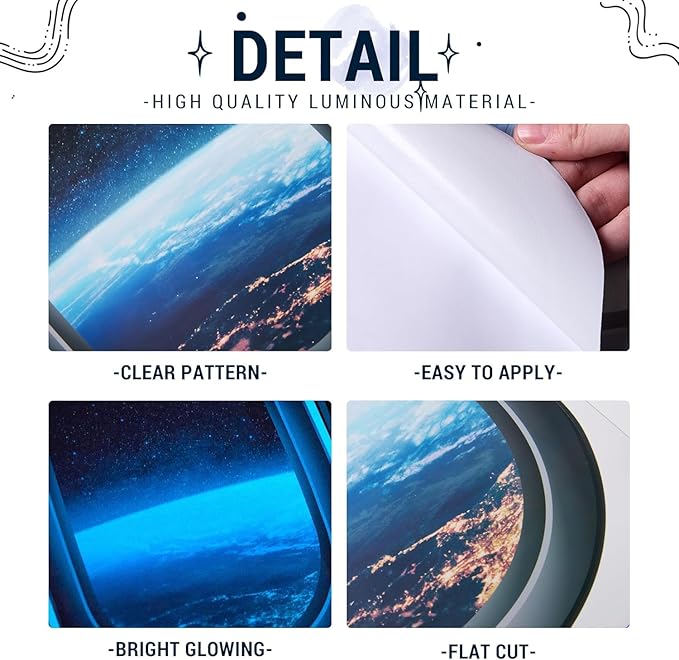Quanhaigou Glow in The Dark 3D Space Wall Decals, Set of 3 Galaxy Window Stickers for Wall,Planet Themed Room Decor for Kids Boys-Ruum Studio Home