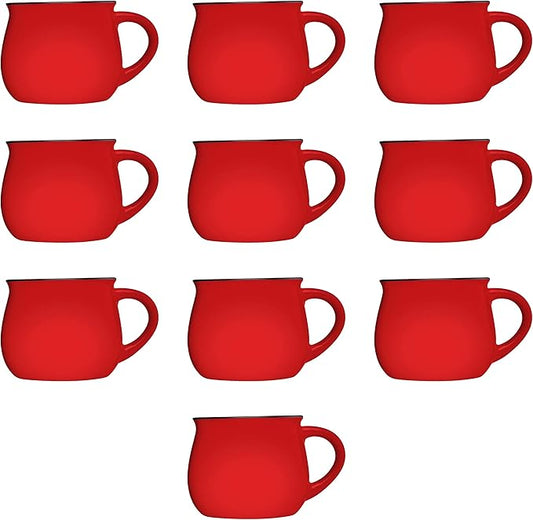 DISCOUNT PROMOS Glazed Campfire Coffee Mugs 12 oz. Set of 10, Bulk Pack - Perfect for Coffee, Tea, Espresso, Hot Cocoa, Other Beverages - Red-Ruum Studio Home