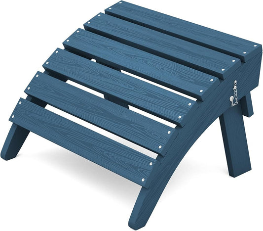 KINGYES Folding Adirondack Ottoman for Adirondack Chair, Navy-Ruum Studio Home