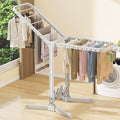 Heavy Duty Clothes Drying Rack Foldable, Aluminum Large Drying Rack Clothing with 2 Height-Adjustable Drying Wings, Laundry Racks for Drying Clothes,Easy to Fold,Indoor Outdoor Use-Ruum Studio Home