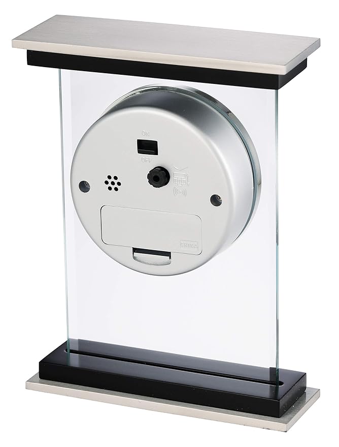 Howard Miller Bryant Tabletop Clock – Modern Desk Clock with Silent Sweep Seconds Luminous Hands Roman Numeral Markers & Bracket Style Design Satin Finish for Home Office & Desktop Decor-Ruum Studio Home