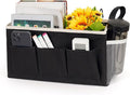 Bedside Storage Caddy/Bedside Hanging Storage Bag for Headboards Bunk Beds Dorm Rooms Book Phone Magazine Holder (New Black)-Ruum Studio Home
