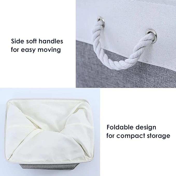Storage Baskets 12x8x5 inch 10 Pack Fabric Baskets Foldable Storage Bins Decorative Baskets cloth storage baskets Storage Foldable Storage Bin with Rope-Ruum Studio Home