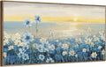 Large Wall Art for Living Room Modern Framed Coastal Beachy Canvas Wall Art Big Floral Sunrise Blue Wall Picture Oversized Lake Nature Sunset Artwork for Office Bedroom Decor-Ruum Studio Home