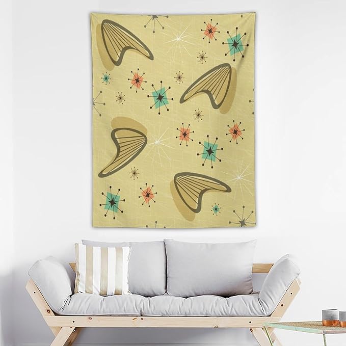 ICMOLYYENLO Boho Medieval Cat Tapestry, Abstract Atomic Starburst Geometric Aesthetic Art Wall Hanging For Bedroom Living Room Dormitory 30x40 Inches-Ruum Studio Home