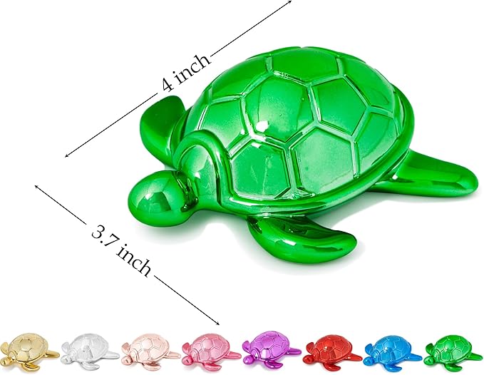 Small Sea Turtle Statue 4 inch Shiny Green Accent Knick Knacks Paperweight for Bathroom Home Office Shelf Desk Table Decor, Cute Sea Turtle Gifts for Women-Ruum Studio Home