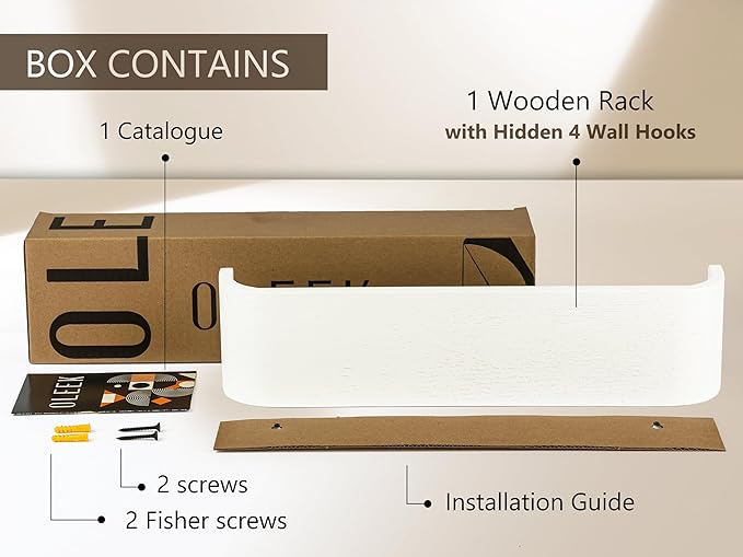 OLEEK Wall Mounted Coat Rack with Shelf - Wall entryway Shelf with Hooks - entryway Hooks - Modern Coat Rack - Wooden Mount for Home Decor - Jacket Hanger-Ruum Studio Home