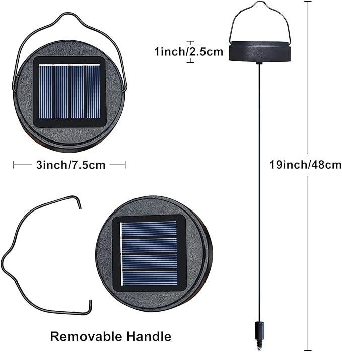 AA 600Mah Solar Light Replacement Top Parts for Solar Outdoor Lantern, Waterproof LED Lights for Yard, Garden, Patio Decor DIY Gifts (1Pack)-Ruum Studio Home