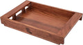 Acacia Wood Serving Tray with Handles – 15x10x2 Inch Decorative Tray for Breakfast in Bed, Dinner, Appetizers, Coffee Table, BBQ, Patio & Party – Perfect for Lap & Couch Use-Ruum Studio Home