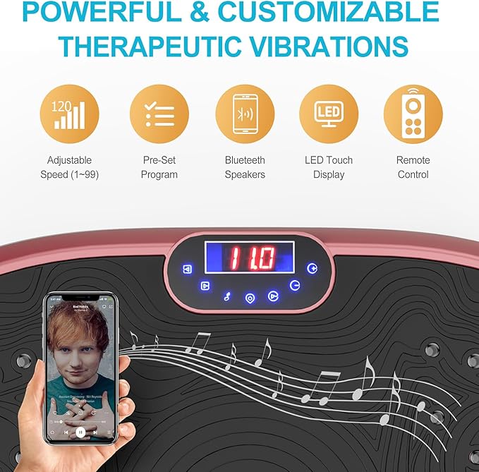 AXV Vibration Plate Exercise Machine Whole Body Workout Power Vibrate Fitness Platform Vibrating Machine Exercise Board for Weight Loss Shaping Toning Wellness Home Gyms Workout-Ruum Studio Home
