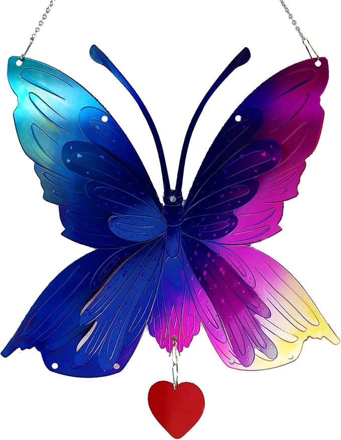 DJUAN Butterfly Gifts for Women Mom Grandma,Stainless Steel Butterfly Outdoor Statues for Yard Art Ornaments Window Porch Patio Home House Wall Decorations - Birthday Gift for Mother's Day Christmas-Ruum Studio Home