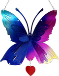 DJUAN Butterfly Gifts for Women Mom Grandma,Stainless Steel Butterfly Outdoor Statues for Yard Art Ornaments Window Porch Patio Home House Wall Decorations - Birthday Gift for Mother's Day Christmas-Ruum Studio Home