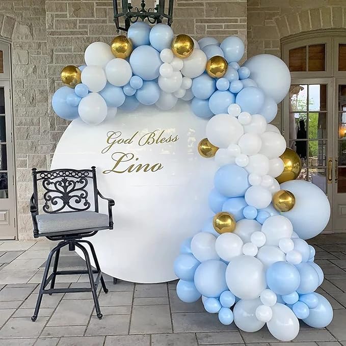 130pcs Light Blue Balloons Different Sizes 18" 12" 10" 5" Baby Blue Balloons for Boys Girls Birthday Baby Shower Gender Reveal Wedding Children's Day Decorations-Ruum Studio Home
