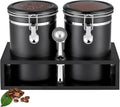 Yangbaga Ground Coffee Storage Container with Shelf, 2×63OZ 304 Stainless Steel Coffee and Sugar Container,Airtight Coffee Canisters with Scoop, Food Storage Jars for Kitchen,Nuts,Tea,Sugar-Ruum Studio Home