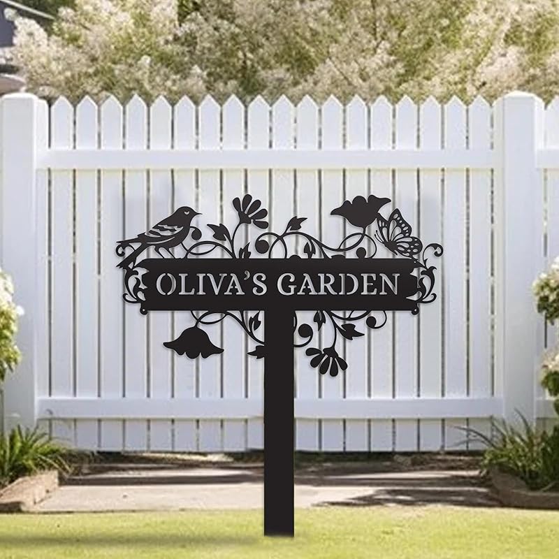 Metal Signs Customized | Personalized Garden Stake Metal Sign | Custom Metal Garden Sign | Personalized Garden Name Sign | Custom Sign Outdoor Metal | Gardening Decor Gifts for Gardeners-Ruum Studio Home
