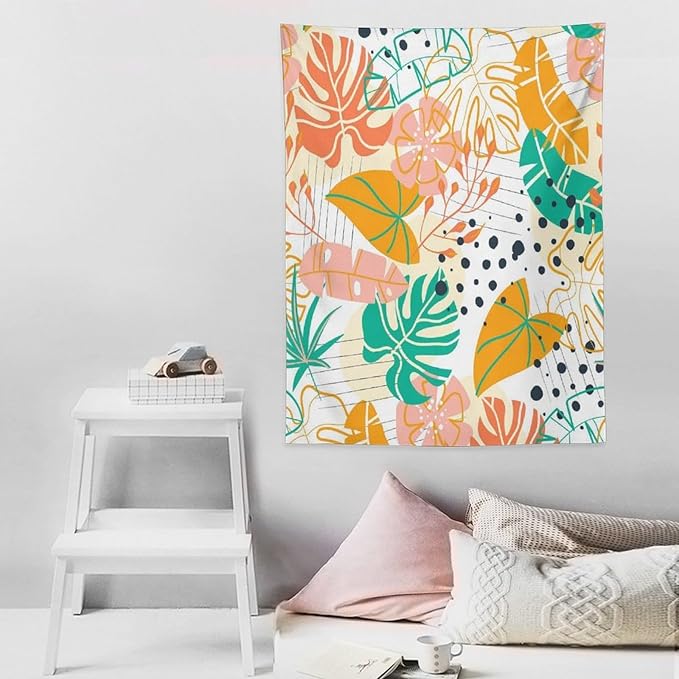 ICMOLYYENLO Tropical Palm Leaves Wall Tapestry, Wall Art for Room Decoration Beautiful Wall Hanging for Bedroom Living Room Dormitory Apartment 60x80 Inch-Ruum Studio Home