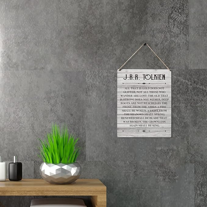 Qious Inspirational Signs Gift Farmhouse All That is Gold Does Not Glitter Not All Those Who Wander are Lost Wooden Hanging Sign Rustic Wall Art Home Office Living Room Decoration 10 x 8 Inches…-Ruum Studio Home