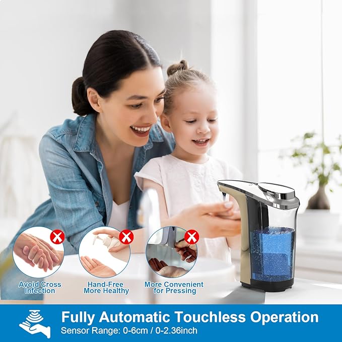 Automatic Soap Dispenser, Touchless Dish soap Dispenser 17oz/500ml with Upgraded Infrared Sensor, 5 Adjustable Soap Dispensing Levels, Liquid Hand soap Dispenser for Bathroom & Kitchen-Ruum Studio Home