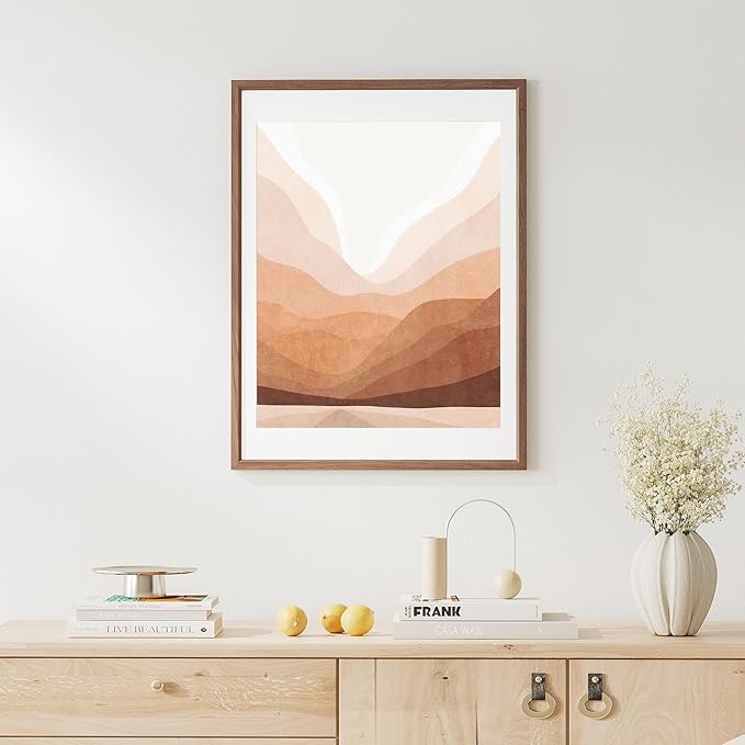18x24 Poster Frame Natural Solid Walnut Photo Frames with 16x20 Removable Mat Wall Hanging Large Handcrafted Frame with HD Plexiglass Wall and Tabletop Display Large Picture Frame-Ruum Studio Home