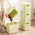 5 pack large plastic White storage bins Baskets, Toy Box Chest with Lids and Handle，Organizer Containers for Baby，Kids,snacks,Nursery，Shelves，Playroom, Bedroom，Office,Closet，home-Ruum Studio Home