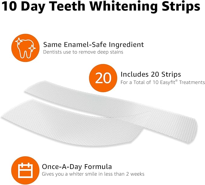 Amazon Basics 10 Day Teeth Whitening Strips Kit, 10 Treatments, 1-Pack (Previously Solimo)-Ruum Studio Home