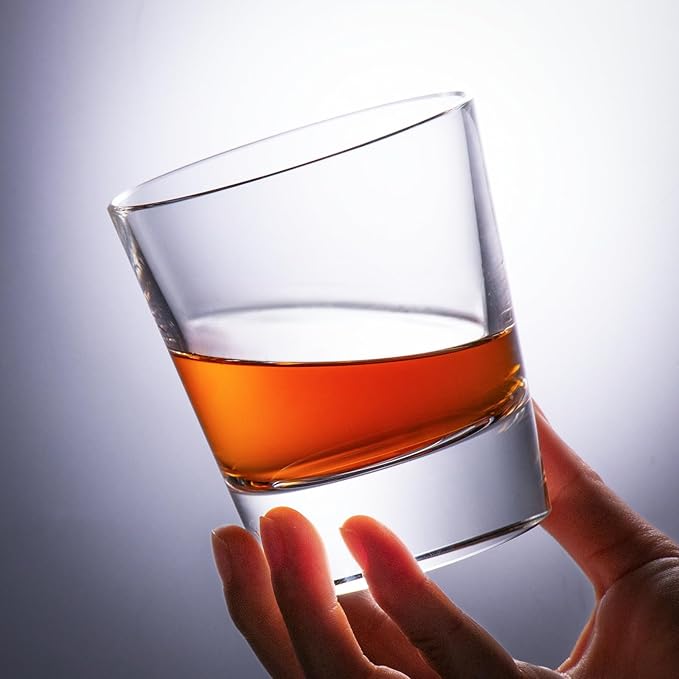 KAMMAK Crystal Whiskey Glasses Set of 2, Hand Blown 8.79oz Old Fashioned Glasses Stemless, Luxury Handcrafted Cocktail Glasses, Scotch Cup for Women, Men Gift for Rocks, Bourbon, Bar Barware-Ruum Studio Home