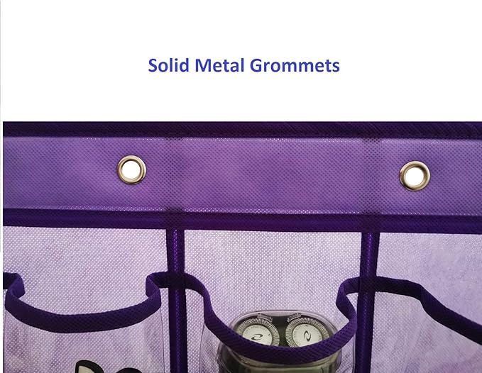 Classroom Pocket Chart for Phone Calculator Holder Over The Door Hanging Closet Jewelry Organizer with 30 Clear Pockets (Purple)-Ruum Studio Home