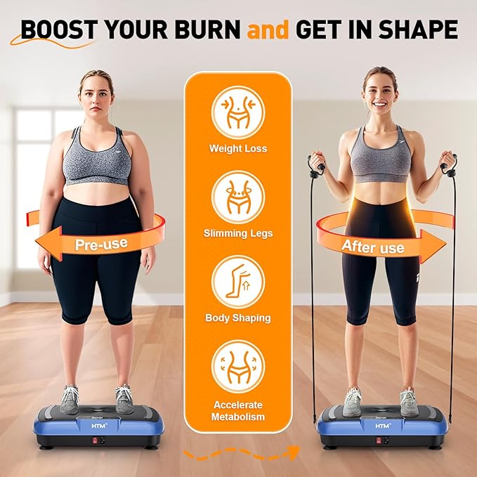 Vibration Plate Exercise Machine - 180 Speeds & 300 lb Capacity, Full Body Workout Vibration Platform with Remote Control for Lymphatic Drainage, Weight Loss & Toning-Ruum Studio Home