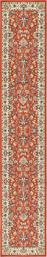 Unique Loom Sialk Hill Collection Area Rug - Washington (3' x 16' 5" Runner Terracotta/Cream)-Ruum Studio Home