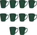 DISCOUNT PROMOS Glossy Ceramic Latte Coffee Mug 12 oz. Set of 10, Bulk Pack - Perfect for Tea, Espresso, Cappuccino, Hot Cocoa - Green-Ruum Studio Home