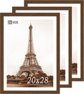 VCK 20x28 Picture Frame 3 Pack, Brown Wood Poster Frame with Exclusive Wood Grain, Wall Mounting Hanging-Ruum Studio Home