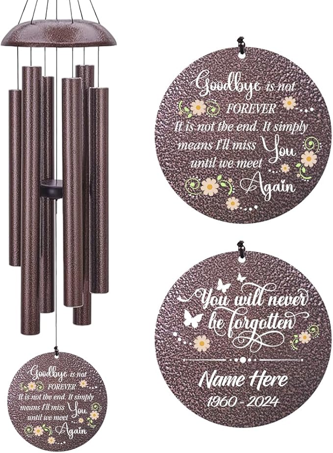 Personalized Sympathy Wind Chimes Gift, Memorial Wind Chimes, for Loss of Loved One Prime, Bereavement/Sympathy/Memorial Gift for Loss of Mother Father Husband Condolence Remembrance-Ruum Studio Home