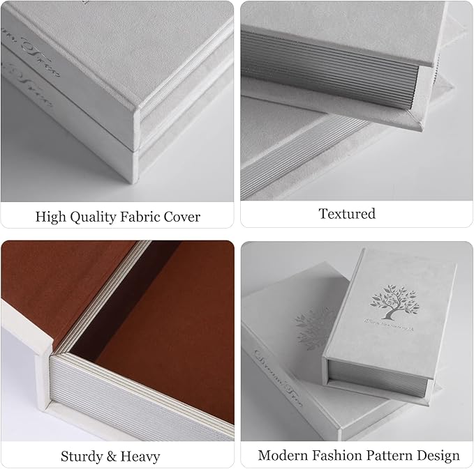 Decorative Book Boxes: Faux Books for Coffee Tables and Bookshelves, Home Decor Set of 2 Fashion Storage Boxes (Dream Tree)-Ruum Studio Home