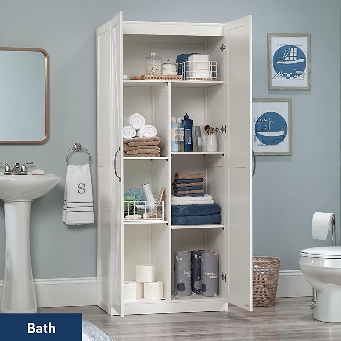 Sauder Miscellaneous Storage Cabinet, White Finish-Ruum Studio Home
