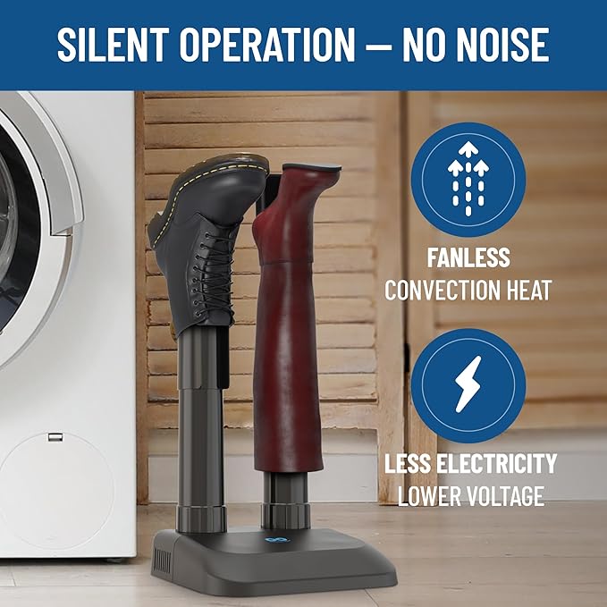 Everlasting Comfort Silent Convection Boot Dryer for Work Boots, Boot Warmer, Energy-Efficient with Fanless Feature to Reduce Smell - Ideal for Sneakers, Cleats & Winter Gear, Ski Boot, Gloves & Shoe-Ruum Studio Home