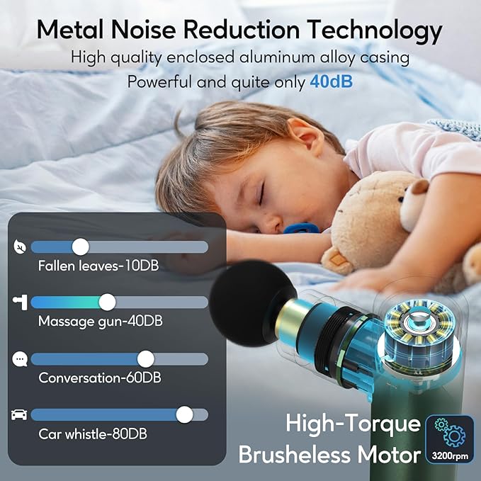 arboleaf Massage Gun Deep Tissue, Full-Metal Electric Portable Hand Held Massager Gun for Back, Body Sore Muscles, Pain Relief, Gifts, Office, Home, Athletes-Ruum Studio Home