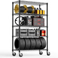 5-Shelf Storage Shelves,Wire Shelving Heavy Duty Metal Storage Shelving Unit Adjustable Garage Shelving Rack Pantry Kitchen (Black, 5 Tier,17.7" D x 47.2" W x 76.7" H)-Ruum Studio Home