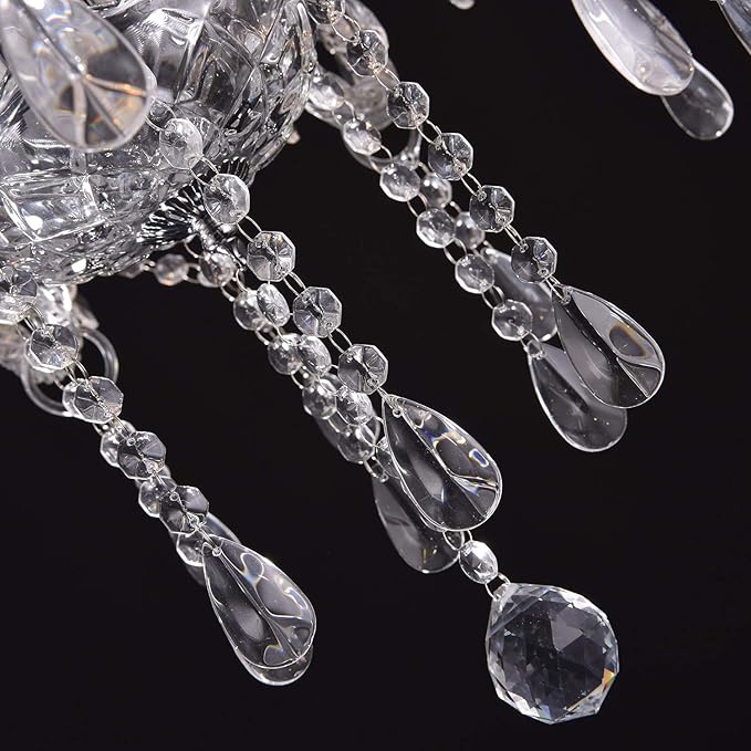 LIUMANG Modern Elegant 12 Lights K9 Crystal Glass Chandelier Pendant Ceiling Lighting European Style for Dining Living Room Bedroom Transparent,12 E12 Bulbs Required-Ruum Studio Home